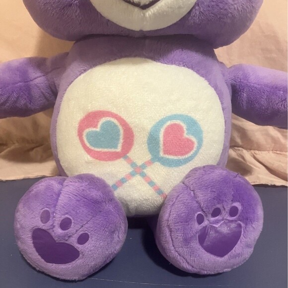 Care Bear Share Bear Purple Lollipop Plush 14" Stuffed Animal 2016 - Picture 2 of 16